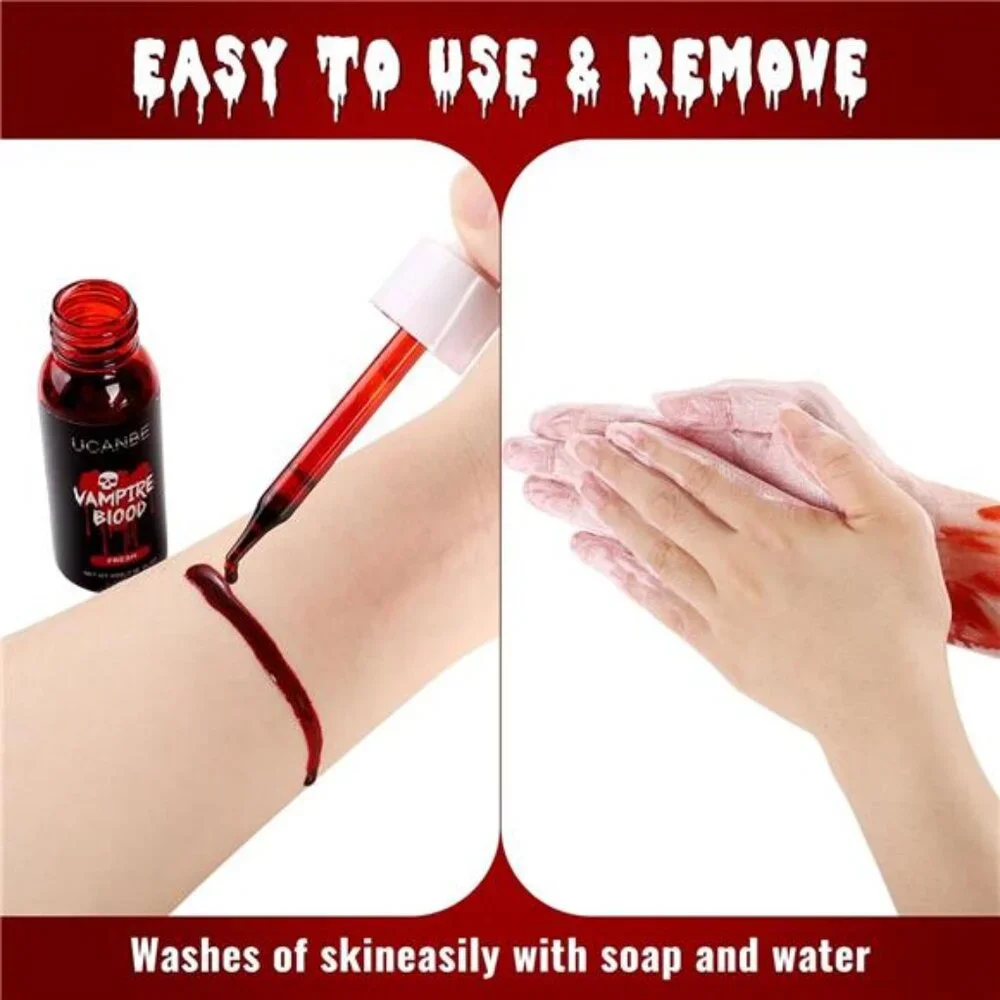 Halloween Dripping Fake Blood Realistic Blood Drops Body Paint Washable‎ Blood